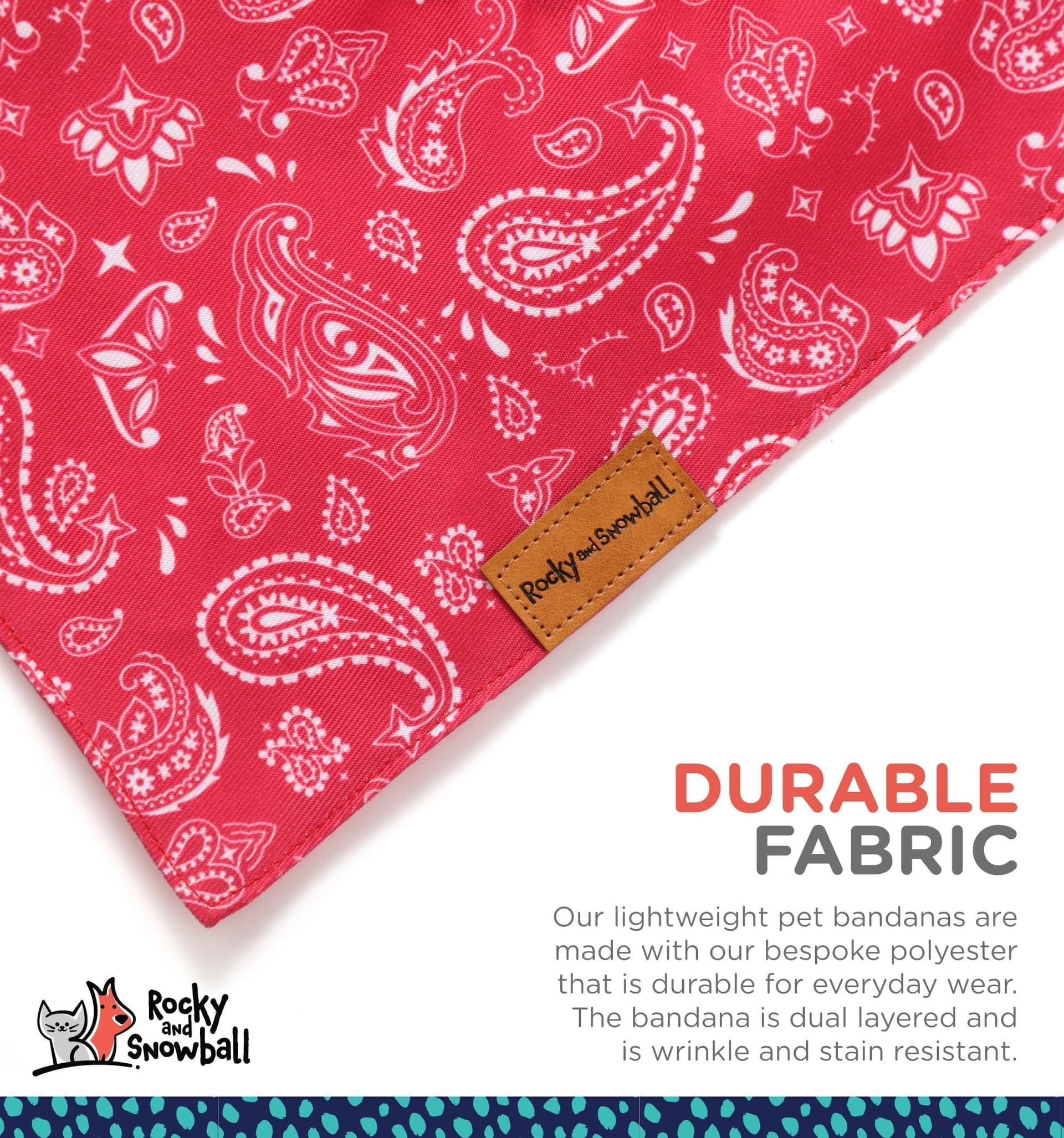 Dog Bandanas, Pet Bandanas for Dogs - Puppy Bandana, Reversible Scarf, Soft & Breathable, Dog Scarf for Medium & Large Dogs thumbnail 3
