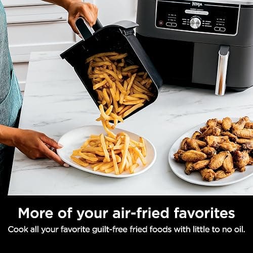 Ninja DZ401 Foodi 10 Quart 6-in-1 DualZone XL 2-Basket Air Fryer with 2 Independent Frying Baskets, Match Cook & Smart Finish to Roast, Broil, Dehydrate for Quick, Easy Family-Sized Meals, Grey thumbnail 10