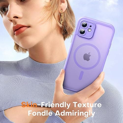 TOCOL Magnetic for iPhone 12 Case, Upgraded Full Camera Protection, Fit for MagSafe, Rugged Phone Case for iPhone 12 6.1 Inch, Drop Protection, Anti-Scratch, Light Purple thumbnail 7