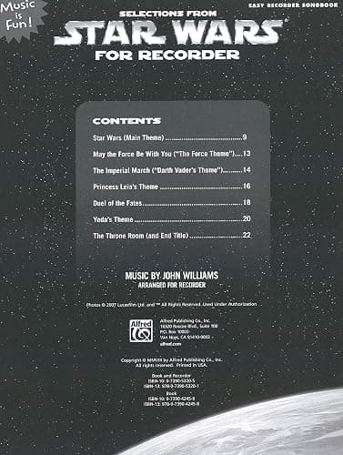 Selections from Star Wars for Recorder | Sheet Music Book for Beginners | Easy Notes for Learning Recorder | Popular Movie Theme Songbook for Music ... to Play Star Wars on Recorder (Music Is Fun) - Paperback thumbnail 3