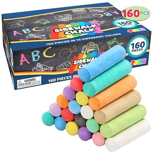 JOYIN 160 PCS Sidewalk Chalks Set-16 Colors Non-Toxic Washable Jumbo Chalk for Outdoor Art Play, Painting on Chalkboard, Blackboard and Playground thumbnail 7