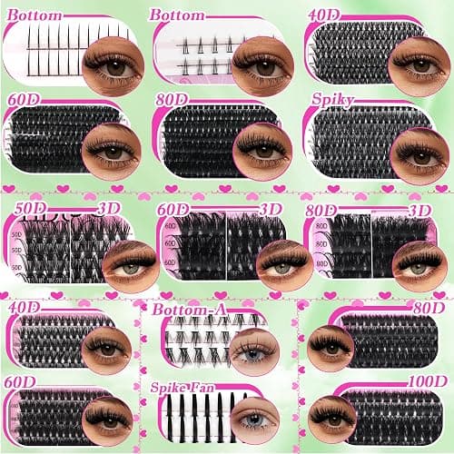 YIDUO Lashes Clusters Kit 1846Pcs Bulk Packs Volume False Eyelash Extensions D Curl Wispy Individual Eyelashes, Volume Studio Effect, Wholesale Large Pack with Glue&Seal|Tweezers|Removers|Cleanser thumbnail 3
