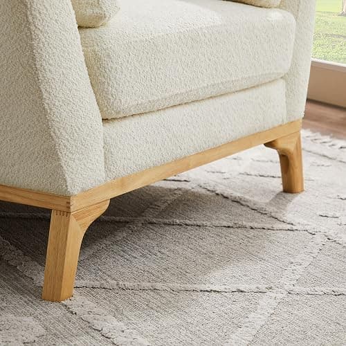 VANOMi Large-Sized Accent Chair, Thick Cushion Bedroom Reading Chair, Comfortable Living Room Single Sofa, Boucle Milky White thumbnail 7