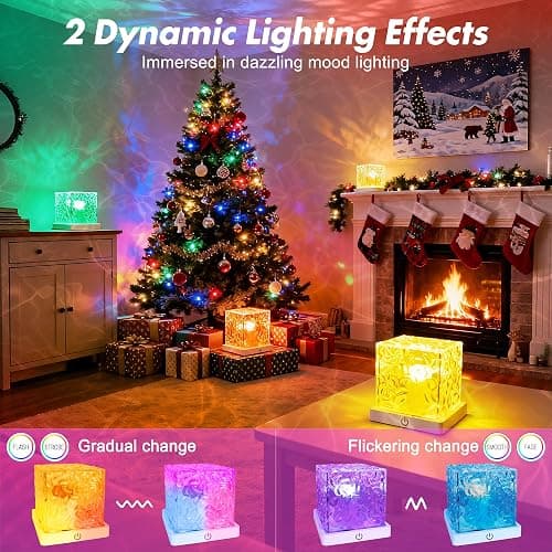 Rechargeable Shower Light No Wiring, 16 Color Changeable Ocean Wave Projector Light, Dimmable Waterproof Shower Lamp with Remote, Rotating Flame Water Ripple Lamp for Shower, Bathroom, Bedroom Decor thumbnail 5