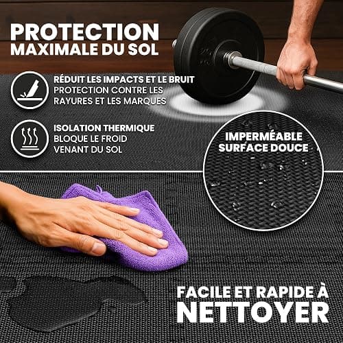 Tapis de Fitness Protection de Sol Salle de Sport - Dalles en Mousse sans BPA + Bordures | Matelas Puzzle Tatami EVA Caoutchouc pour Matériel Gym Banc de Musculation Course Garage Piscine Isolation thumbnail 7