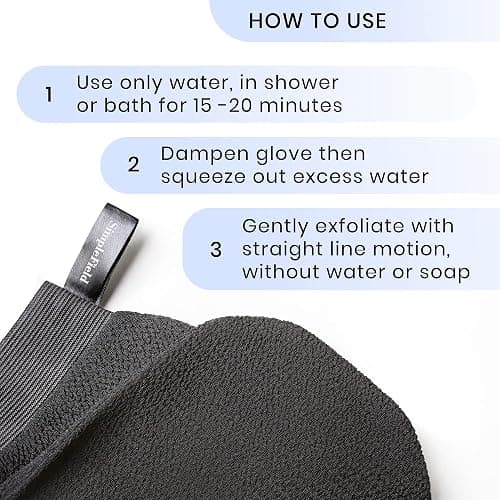 SimpleField Korean Exfoliating Mitt for Remove Dead Skin. 2 Pack 100% Viscose Kessa Deep Exfoliating Gloves for Body Scrub, Keratosis Pilaris and Self Tanning Removal. Easily Smooth Skin Surface. thumbnail 6