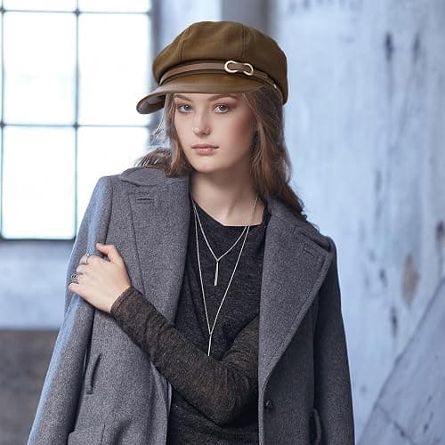 Busnos Newsboy Hats for Women and Men Beret Women's Hats & Caps Fall and Winter Womens Hat y2k Hat Women's Octagonal Cap thumbnail 7