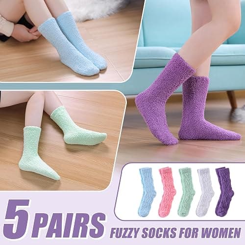 NOCIN COLOR Womens Fuzzy Socks Cozy Fluffy Slipper Soft Winter Warm Home Sleeping Christmas Socks thumbnail 7