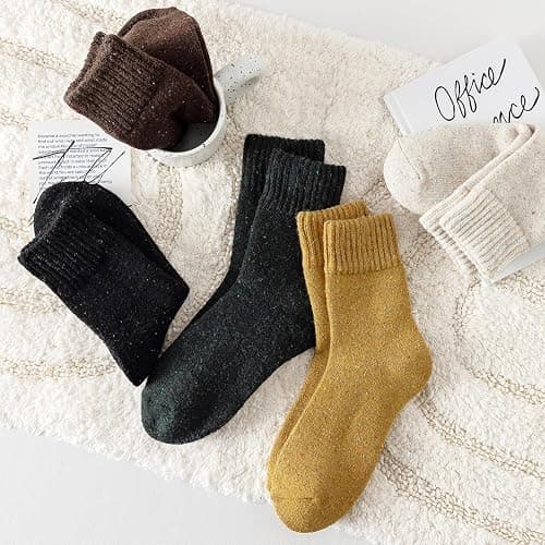Pleneal Wool Socks for Women - Womens Wool Socks Winter Warm Cozy Knit Sock for Women Men thumbnail 6