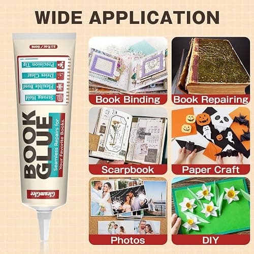 Book Glue, 120ml Permanent Bookbinding Repair Glue, Acid-Free, Dries Clear, Flexible - Ideal for Repairing Bookbinding, Framing, Collage, Paper Art and Crafts thumbnail 6