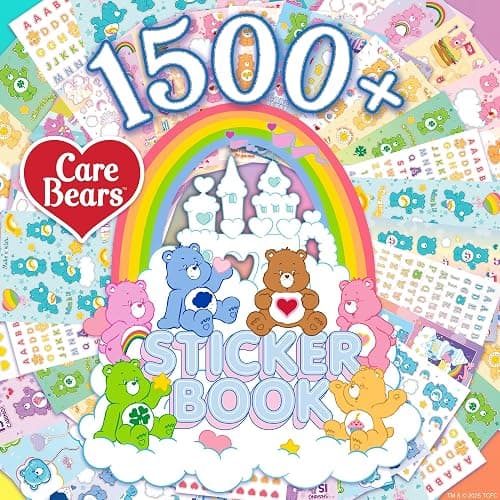 Care Bears Sticker Book, 1500 Cute Stickers for Scrapbooks, P/lanners, Features Letter, Laptops and Water Bottle for Kids Teens, School Supplies for Kids thumbnail 2