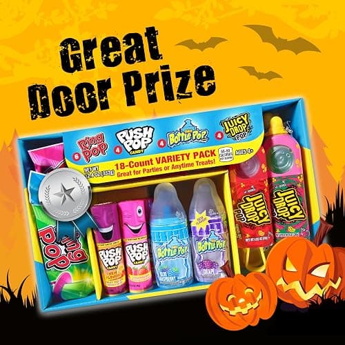 Halloween Candy Variety Pack, 18Ct Assorted Lollipops, Bulk Individually Wrapped Ring Pop, Push Pop, Baby Bottle Pop & Juicy Drop, Birthday Party Favors, Trick or Treat, Halloween Bowls, Kids Gifts thumbnail 5