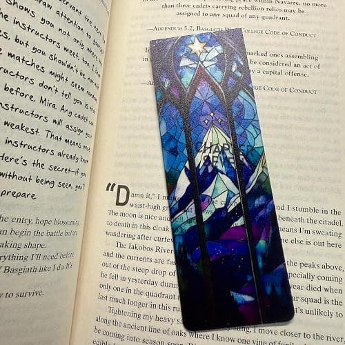 TwoDays Fantasy Stained Glass Art Transparent PVC Bookmarks, Dark Romance Merch for Readers, Romantasy Inspired Bookish Gifts for Book Lovers Booktok, Book Accessories (Set of 3, 6'' x 2'') thumbnail 6