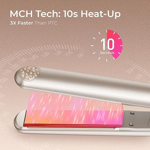 TYMO Flat Iron Hair Straightener - Titanium Hair Straighteners for Women, 1 Inch Professional Travel Flat Iron, Portable Straightener and Curlers with 10s Heat Up, 32 Temp, Dual Voltage & LED Display thumbnail 7