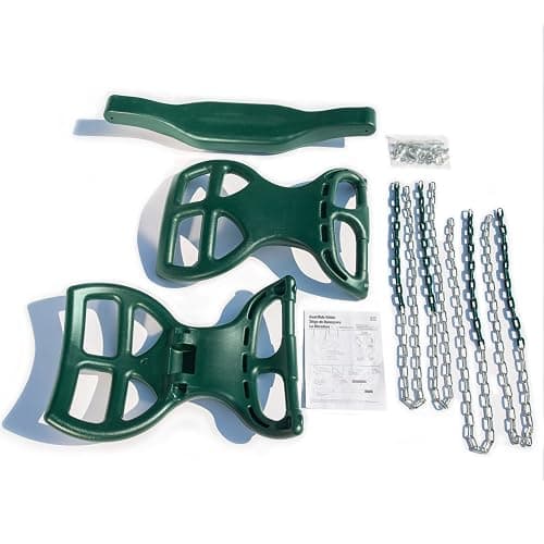 Swing-N-Slide WS 3452 Heavy Duty Two Person Dual Glider Swing, with Coated Chains to Prevent Pinching, 18" W x 25 in H x 40" L, Green thumbnail 5