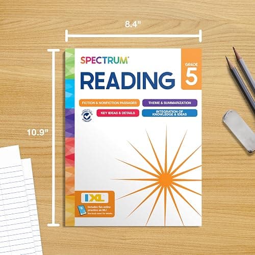 Spectrum Reading 5th Grade Workbooks, Activity Book Covering Nonfiction and Fiction Passages, Theme, Summarization, and more, Classroom or Homeschool Curriculum thumbnail 7