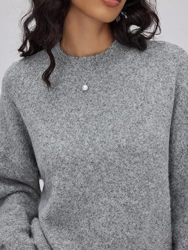 CIDER Womens Oversized Knit Sweater Pullover Crew Neck Casual Jumper Cozy Sweaters 2025 Trendy thumbnail 3