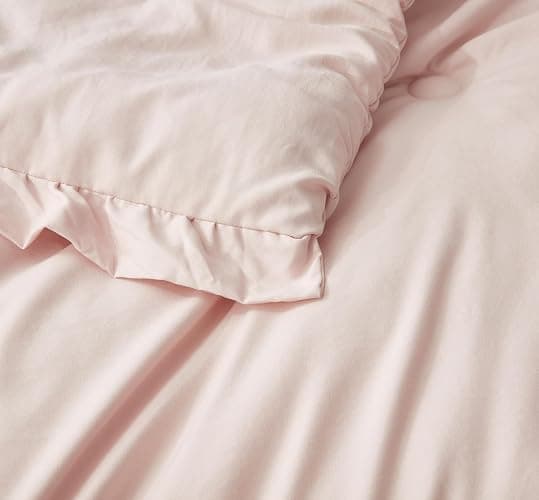Chezmoi Collection Nora Blush Comforter Set Full Size 3-Piece Fluffy Soft Stone-Washed Ruffled Shabby Chic Bedding for All Season thumbnail 8