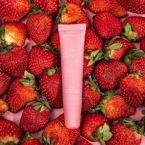 ESW Beauty Strawberry Banana Smoothie Lip Treatment - Soft Pink Nude Tint with Shea Butter, Hyaluronic Acid, Strawberry & Banana for Intense Hydration & Dryness Prevention thumbnail 5