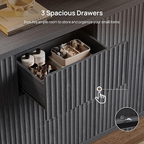 SICOTAS Buffet Cabinet with Storage 54.7" Large Modern Accent Storage Cabinet with Doors and Shelves Wooden Fluted Sideboard Credenza Buffet Table Coffee Bar for Living Room Kitchen Dining Room thumbnail 4