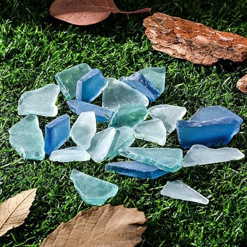 Jetec Sea Glass for Crafts Seaglass Pieces Decor Flat Frosted Sea Glass Vase Filler Crushed for Beach Wedding Party Decor Home Aquarium DIY Art Craft Supplies(Blue, White, Green) - Blue, White, Green thumbnail 5