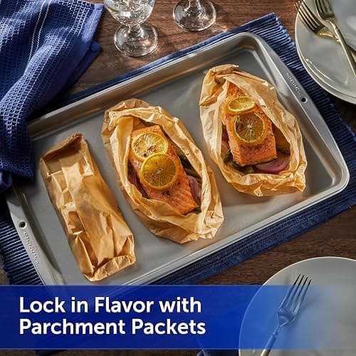 Reynolds Kitchens Unbleached Parchment Paper Roll, Non Stick Parchment Paper for Cooking and Baking, Oven Safe up to 425 Degrees, Chlorine-Free, 45 Feet x 12 Inches, 45 Total Sq. Ft. thumbnail 5