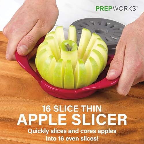 PrepWorks Dishwasher Safe Apple Slicer and Corer – 16-Slice Thin Apple Cutter with Safety Cover thumbnail 3
