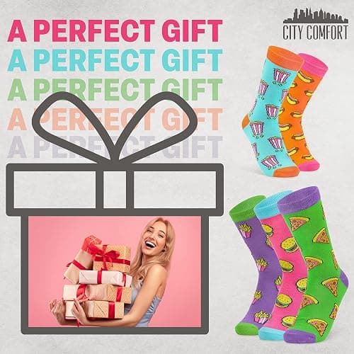CityComfort Womens Socks 5 Pack Gifts for Women Teens Cute Calf Length Socks Vibrant Colours Breathable Casual Sports Work thumbnail 4