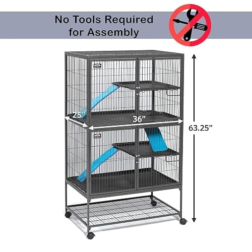 MidWest Homes for Pets Ferret Nation Double Unit Small Animal Cage, 4 Tiers, Includes Pans, Shelves, Ramps & Covers, for Ferrets & Small Animals thumbnail 2