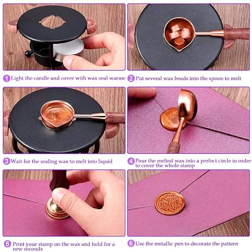 YIPLED 728PCS Wax Seal Stamp Kit with 24 Color(30 Pieces per Color) for Beginners, Ideal for Wedding Invitations, Christmas Letters, Craft Projects, Gift & Wine Sealing thumbnail 3