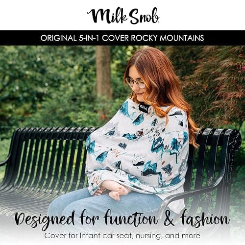 Milk Snob Original 5-in-1 Cover - Added Privacy for Breastfeeding, Baby Car Seat, Carrier, Stroller, High Chair, Shopping Cart, Lounger Canopy - Newborn Essentials, Nursing Top, Rocky Mountain thumbnail 3