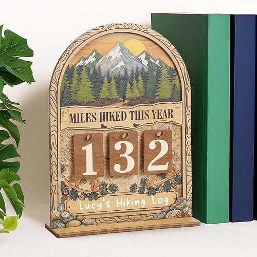 Personalized Miles Hiked This Year Tracker Sign, Custom Wooden Hiking Log Counter, Unique Hiking Gifts for Men Women, Cool National Park Gifts for Hikers, Adventurers, Outdoor Enthusiasts, Adventure Trail Decor thumbnail 7