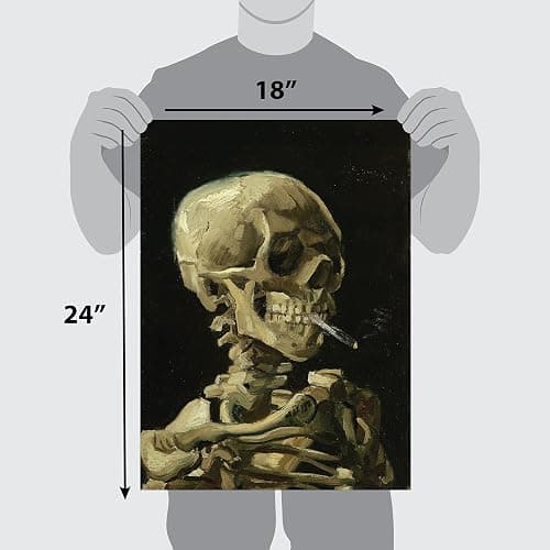 Palace Learning Vincent Van Gogh (Skull with Cigarette, 1885) Art Poster Print - 18 x 24 LAMINATED - Van Gogh Skeleton thumbnail 3