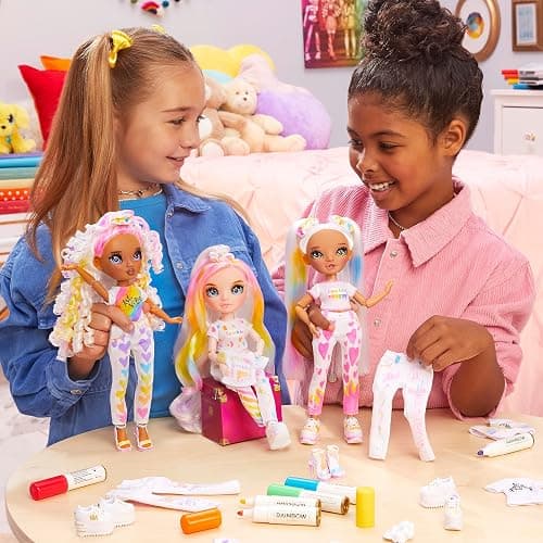 Rainbow High Color & Create Fashion DIY Doll with Washable Rainbow Markers, Purple Eyes, Curly Hair, Bonus Top & Shoes. Color, Create, Play, Rinse and Repeat. Creative 4-12+ thumbnail 2