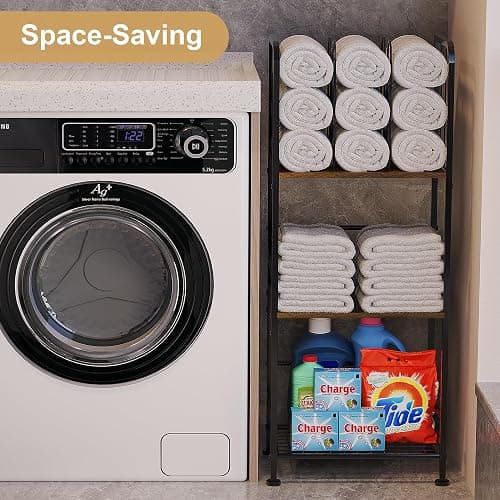 Towel Rack Free Standing 3-Tier M-Shaped Detachable Dividers, Durable Metal Towel Holder for Bathroom, Pool Towel Rack, Space-Saving Towel Storage Organizer, Modern Bath Towel Shelf Patent Pending thumbnail 2