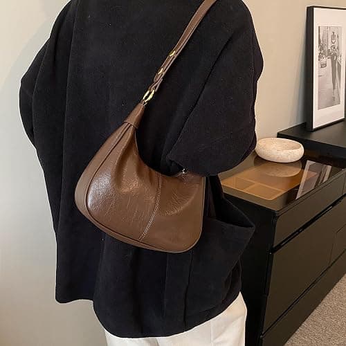 JYG Small Hobo Bags for Women Retro Crescent Shoulder Purse Fall Soft Crossbody Handbag 2025 thumbnail 4