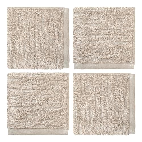 SKL Home CloudSoft Cotton Luxury 4-Piece Washcloth Set, Oatmeal thumbnail 7