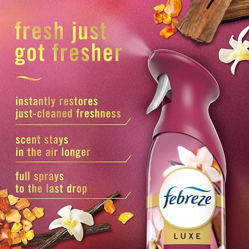 Febreze Air Mist, Air Freshener Spray, Odor Fighting Room Spray, Deodorizer for Home Bathroom Kitchen Office Apartment Dorm Room Classroom, Vanilla Suede, 8.1oz, 2ct thumbnail 3