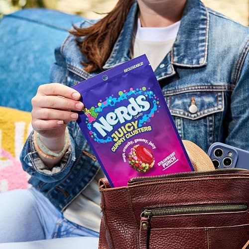 NERDS Juicy Gummy Clusters, Strawberry Punch, Juicy and Gummy Candy, 1 Stand Up Bag, for Snacking and Sharing, 7.15 oz thumbnail 6
