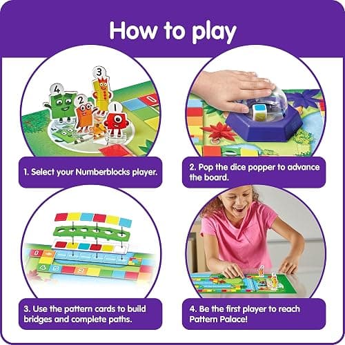 hand2mind Numberblocks Race to Pattern Palace! Board Game, Educational Board Games, Numbers for Toddlers, Math Toys for Kids 3-5, Preschool Learning Activities, Birthday Gifts for Kids thumbnail 4