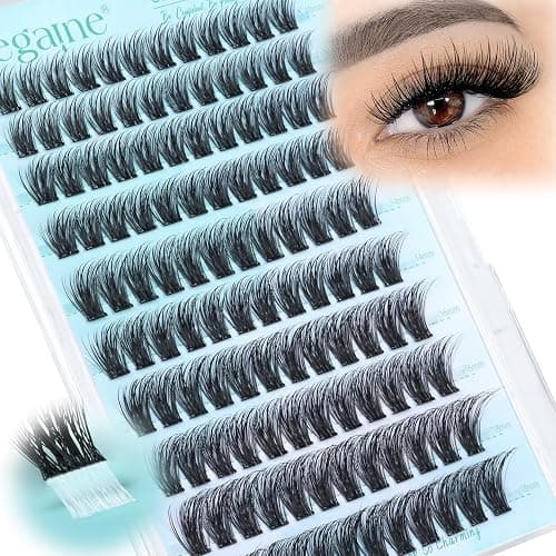 Wispy Self Adhesive Eyelashes Natural Self Adhesive Lash Clusters With Spikes D-Curly Pre Glued Lashes Reusable Glueless Lashes Salon-Level Cluster Eyelash Extensions 10-18MM by Zegaine - Image 1