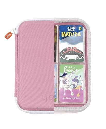 Yoto Card Case in Think Pink – Kids Accessory, Soft Portable Folder with Zipper & 64 Pockets for Player & Mini Audiobook Cards, Binder Sleeve Holder for Travel thumbnail 2