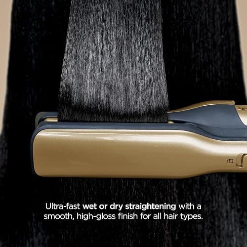 Shark Glam Ceramic & Powerful Air Styling & Drying System, with Silki Straightener & Shark Glossi Air Glosser, for Drying, Curling, Straightening & Glossing, Gold, HD6051S (Straight & Wavy Hair) thumbnail 5