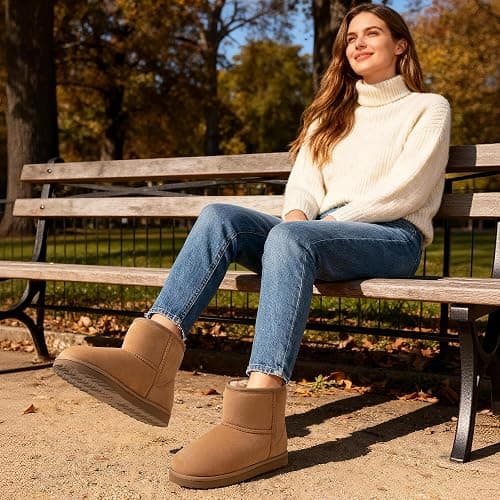 Zizor Women's Cozy Short Bootie Slippers, Winter Warm Hard Bottom House Shoes with Fuzzy Lining thumbnail 2
