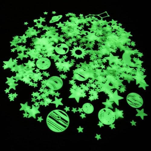 Glow in The Dark Stars for Ceiling, 500-Count, Largest Ceiling Glow Stars Assortment Includes Jumbo Sun, All 9 Planets, Bonus Moon and Entire Big Dipper Constellation Plus More! Stocking Stuffers thumbnail 7