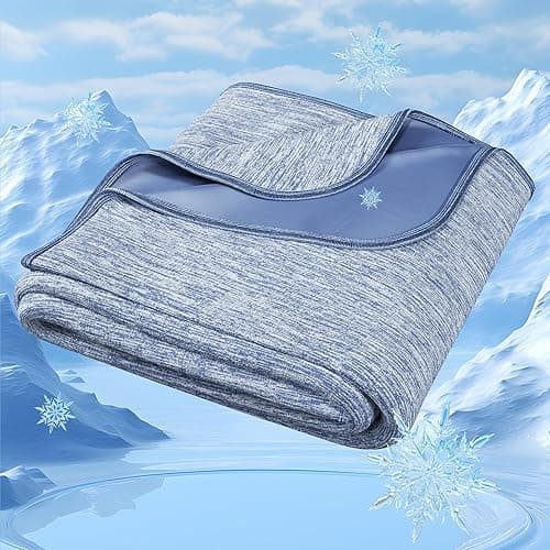 Degrees of Comfort Cold Blankets for Sleeping, Double Sided Cold Effect, Breathable Summer Bed Blanket to Keep Body Cool All Night,60"x90",Blue - Twin - Blue