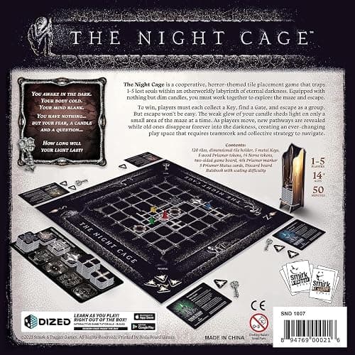 Smirk and Dagger The Night Cage | Cooperative Candlelit Horror Strategy Game, Tile Laying Labyrinth Escape Adventure, For 1 to 5 Players, Ages 14+ thumbnail 3