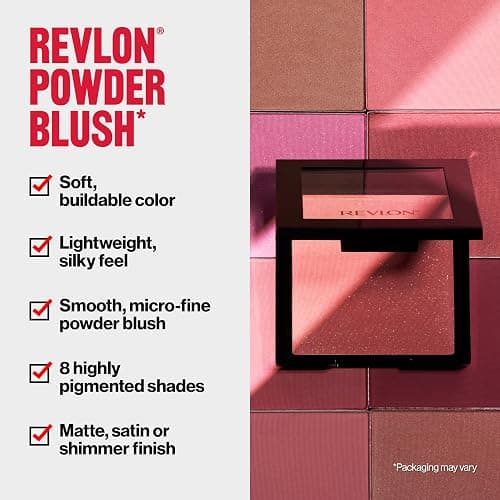 Revlon Powder Blush Face Makeup, High Impact Buildable Color, Lightweight & Smooth Finish, 014 Tickled Pink, 0.17 oz thumbnail 4