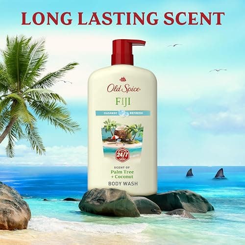 Old Spice Body Wash for Men, 24/7 Shower Fresh with Lasting Scent, Cleanse & Refresh, Gentle on Skin, Vitamin B3, Fiji with Palm Tree + Coconut Scent, 25 oz (Pack of 4) thumbnail 6