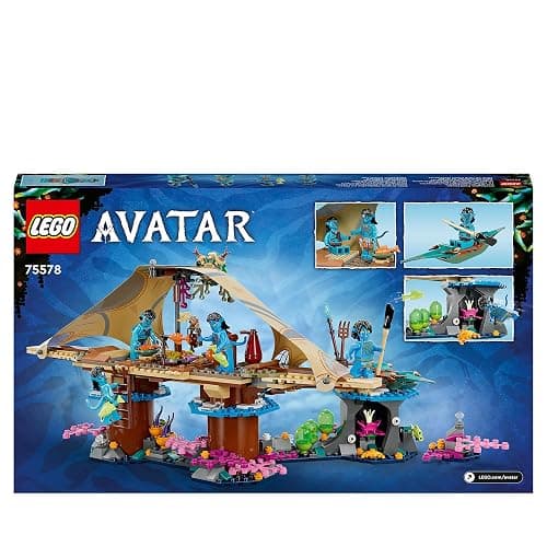 LEGO Avatar La Casa Corallina di Metkayina, Scene di Pandora con Villaggio, Canoa e Minifigure di Neytiri e Tonowari dal Film La Via dell'Acqua 75578 thumbnail 9